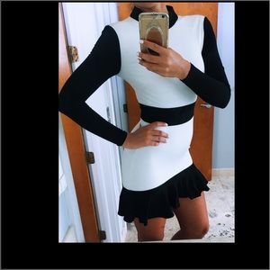 Babe Black&White Bodycon Dress